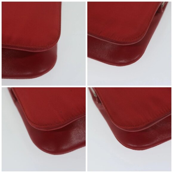 PRADA Chain Shoulder Bag Nylon Red Auth - Picture 14 of 14